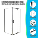 darrahopens Home & Garden > Bathroom Accessories Shower Screen 900x700x1900mm Framed Safety Glass Pivot Door By Della Francesca