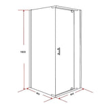 darrahopens Home & Garden > Bathroom Accessories Shower Screen 900x800x1900mm Framed Safety Glass Pivot Door By Della Francesca
