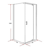 darrahopens Home & Garden > Bathroom Accessories Shower Screen 900x800x1900mm Framed Safety Glass Pivot Door By Della Francesca