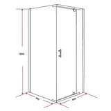 darrahopens Home & Garden > Bathroom Accessories Shower Screen 900x900x1900mm Framed Safety Glass Pivot Door By Della Francesca