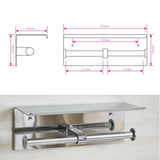 darrahopens Home & Garden > Bathroom Accessories Stainless Steel Double Toilet Paper Holder Towel Roll Tissue Rack Storage Shelf