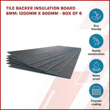 darrahopens Home & Garden > Bathroom Accessories Tile Backer Insulation Board 6MM: 1200mm x 600mm - Box of 6