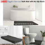 Darrahopens Home & Garden > Bathroom Accessories Toggle Microfiber Bath Mat Contoured Charcoal