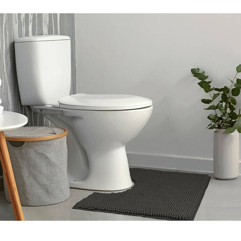 Darrahopens Home & Garden > Bathroom Accessories Toggle Microfiber Bath Mat Contoured Charcoal