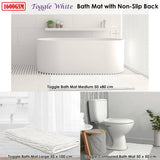 Darrahopens Home & Garden > Bathroom Accessories Toggle Microfiber Bath Mat Contourned White