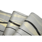 darrahopens Home & Garden > Bathroom Accessories Wallpaper Flocking Simple Curves Non-woven Wall Paper Roll
