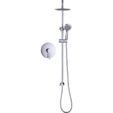 darrahopens Home & Garden > Bathroom Accessories WELS 8" Rain Shower Head Set Rounded Dual Heads Faucet High Pressure With Mixer