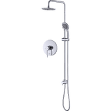darrahopens Home & Garden > Bathroom Accessories WELS 8" Rain Shower Head Set Rounded Dual Heads Faucet High Pressure With Mixer