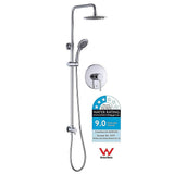darrahopens Home & Garden > Bathroom Accessories WELS 8" Rain Shower Head Set Rounded Dual Heads Faucet High Pressure With Mixer