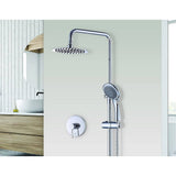 darrahopens Home & Garden > Bathroom Accessories WELS 8" Rain Shower Head Set Rounded Dual Heads Faucet High Pressure With Mixer