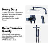 darrahopens Home & Garden > Bathroom Accessories WELS 8" Rain Shower Head Set Square Dual Heads Faucet High Pressure Hand Held
