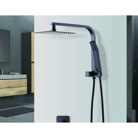 darrahopens Home & Garden > Bathroom Accessories WELS 8" Rain Shower Head Set Square Dual Heads Faucet High Pressure Hand Held