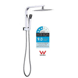 darrahopens Home & Garden > Bathroom Accessories WELS 8" Rain Shower Head Set Square Dual Heads Faucet High Pressure Hand Held