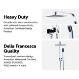 darrahopens Home & Garden > Bathroom Accessories WELS 8" Rain Shower Head Set Square Dual Heads Faucet High Pressure Hand Held