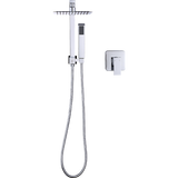 darrahopens Home & Garden > Bathroom Accessories WELS 8" Rain Shower Head Set Square Dual Heads Faucet High Pressure With Mixer