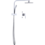 darrahopens Home & Garden > Bathroom Accessories WELS 8" Rain Shower Head Set Square Dual Heads Faucet High Pressure With Mixer