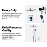 darrahopens Home & Garden > Bathroom Accessories WELS 8" Rain Shower Head Set Square Dual Heads Faucet High Pressure With Mixer