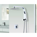darrahopens Home & Garden > Bathroom Accessories WELS 8" Rain Shower Head Set Square Dual Heads Faucet High Pressure With Mixer