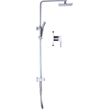 darrahopens Home & Garden > Bathroom Accessories WELS 8" Rain Shower Head Set Square Dual Heads Faucet High Pressure With Mixer