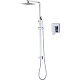 darrahopens Home & Garden > Bathroom Accessories WELS 8" Rain Shower Head Set Square Dual Heads Faucet High Pressure With Mixer
