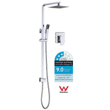 darrahopens Home & Garden > Bathroom Accessories WELS 8" Rain Shower Head Set Square Dual Heads Faucet High Pressure With Mixer