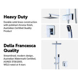 darrahopens Home & Garden > Bathroom Accessories WELS 8" Rain Shower Head Set Square Dual Heads Faucet High Pressure With Mixer