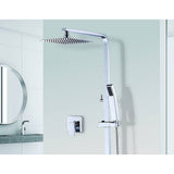 darrahopens Home & Garden > Bathroom Accessories WELS 8" Rain Shower Head Set Square Dual Heads Faucet High Pressure With Mixer