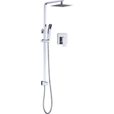 darrahopens Home & Garden > Bathroom Accessories WELS 8" Rain Shower Head Set Square Dual Heads Faucet High Pressure With Mixer