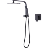 darrahopens Home & Garden > Bathroom Accessories WELS 8" Rain Shower Head Set Square Dual Heads Faucet High Pressure With Mixer