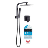 darrahopens Home & Garden > Bathroom Accessories WELS 8" Rain Shower Head Set Square Dual Heads Faucet High Pressure With Mixer