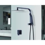 darrahopens Home & Garden > Bathroom Accessories WELS 8" Rain Shower Head Set Square Dual Heads Faucet High Pressure With Mixer
