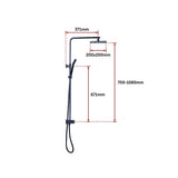 darrahopens Home & Garden > Bathroom Accessories WELS 8" Rain Shower Head Set Square Dual Heads Faucet High Pressure With Mixer