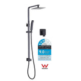 darrahopens Home & Garden > Bathroom Accessories WELS 8" Rain Shower Head Set Square Dual Heads Faucet High Pressure With Mixer