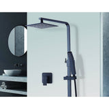 darrahopens Home & Garden > Bathroom Accessories WELS 8" Rain Shower Head Set Square Dual Heads Faucet High Pressure With Mixer