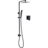 darrahopens Home & Garden > Bathroom Accessories WELS 8" Rain Shower Head Set Square Dual Heads Faucet High Pressure With Mixer