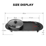 Darrahopens Home & Garden > BBQ 2-IN-1 Electric Hot Pot BBQ Oven Smokeless Non Stick Barbecue Hotpot Grill Pan