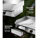 darrahopens Home & Garden > BBQ Devanti Commercial Electric Griddle BBQ Grill Pan Hot Plate Stainless Steel