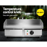 darrahopens Home & Garden > BBQ Devanti Commercial Electric Griddle BBQ Grill Pan Hot Plate Stainless Steel