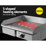 darrahopens Home & Garden > BBQ Devanti Commercial Electric Griddle BBQ Grill Pan Hot Plate Stainless Steel
