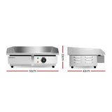 darrahopens Home & Garden > BBQ Devanti Commercial Electric Griddle BBQ Grill Pan Hot Plate Stainless Steel