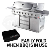 Darrahopens Home & Garden > BBQ EuroGrille Cover for 8 Burner Double Hood BBQ, Black