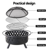 darrahopens Home & Garden > BBQ Fire Pit BBQ Charcoal Grill Ring Portable Outdoor Kitchen Fireplace 32"