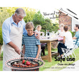 darrahopens Home & Garden > BBQ Fire Pit BBQ Charcoal Grill Ring Portable Outdoor Kitchen Fireplace 32"