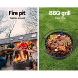 darrahopens Home & Garden > BBQ Fire Pit BBQ Charcoal Grill Ring Portable Outdoor Kitchen Fireplace 32"