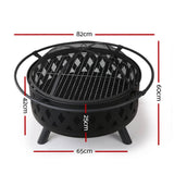 darrahopens Home & Garden > BBQ Fire Pit BBQ Charcoal Grill Ring Portable Outdoor Kitchen Fireplace 32"