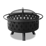 darrahopens Home & Garden > BBQ Fire Pit BBQ Charcoal Grill Ring Portable Outdoor Kitchen Fireplace 32"