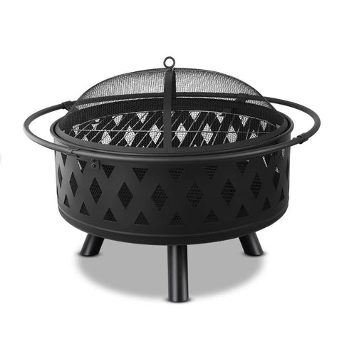 darrahopens Home & Garden > BBQ Fire Pit BBQ Charcoal Grill Ring Portable Outdoor Kitchen Fireplace 32"
