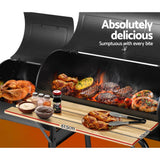 darrahopens Home & Garden > BBQ Grillz 2-in-1 Offset BBQ Smoker - Black