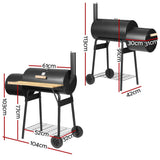 darrahopens Home & Garden > BBQ Grillz 2-in-1 Offset BBQ Smoker - Black