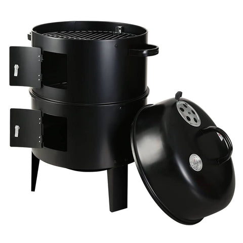 darrahopens Home & Garden > BBQ Grillz 3-in-1 Charcoal BBQ Smoker - Black